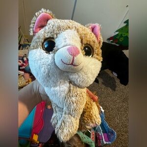 Ty Stuffed Animal - Brown and White Cat